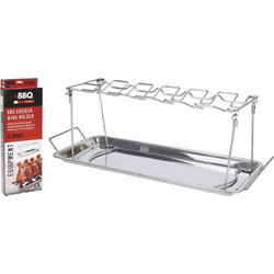 Βάση BBQ Για 12 Φτερούγες Κοτόπουλου (C83500180) Από Ανοξείδωτο ατσάλι SS430, 38 x 15.6 x 16 cm C83500180