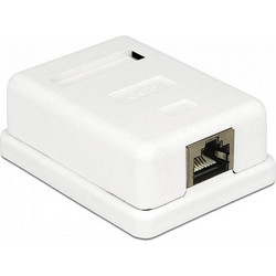 POWERTECH επιτοίχια πρίζα δικτύου CAB-N129, 1 θύρας, Cat.6 UTP, λευκή CAB-N129