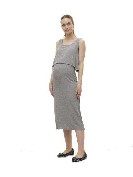 Φόρεμα εγκυμοσύνης θηλασμού midi grey 20019891 Mamalicious