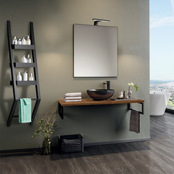 ORKA Kestel Κρεμαστός Πάγκος Μπάνιου Walnut με Στήριγμα Πετσετοκρεμάστρα 92x50x34cm -80769537