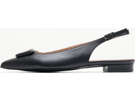 Γυναικεία Flats Alfy.Lea Μαύρο Δέρμα Kalogirou Μαύρο
