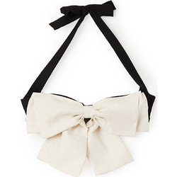 Top Άσπρο Μαύρο Πριντ - Milkwhite Bustier Bow