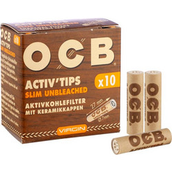 Φίλτρο OCB Slim Unbleached 10 Ενεργού Ανθρακα 7mm
