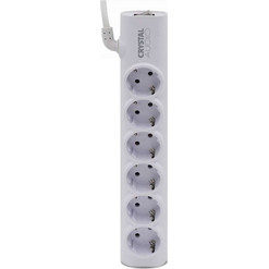 Πολύπριζο 6 Θέσεων Με Διακόπτη Elegance PSEL6S White Crystal Audio