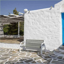 Μεταλλικό Παγκάκι Πάρκου με Γκρι Ξύλινες Σανίδες 150x60x76cm