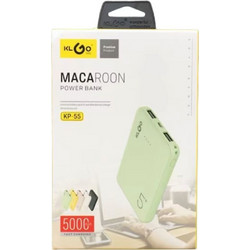KLGO KP-55 Power Bank 5000mAh με 2 Θύρες USB-A Green