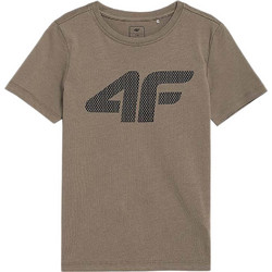 4F Παιδικό T-Shirt Κοντομάνικο Καφέ JSS23T-TSHM293-83S