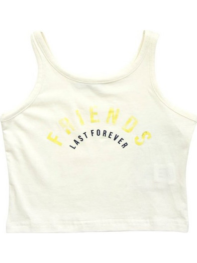 Funky Παιδικό Crop Top Αμάνικο Λευκό 123-505126-1