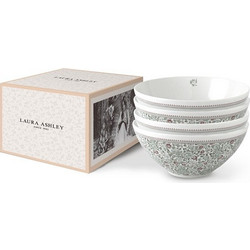 Laura Ashley Μπωλ Σερβιρίσματος Στρογγυλό από Πορσελάνη Λευκό 4τμχ