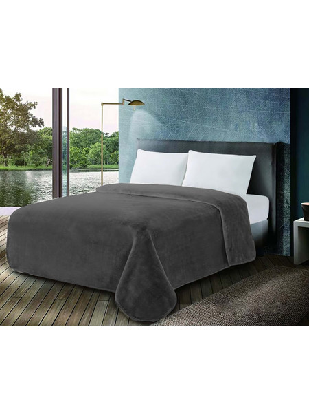 Κουβέρτα ΚΟΜΒΟΣ Βελουτέ 600gr Μονή 160x220 Chateua Grey