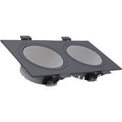 Μεταλλικό Χωνευτό Πλαίσιο 17.5x9x3cm με Κινούμενη Κεφαλή για Δίφωτο Σποτ Οροφής GU10