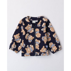 IDO OPEN LONG SLEEVE SWEATER WITH ZIP OR BUTTONS - 4.A276/00 - ΚΟΡΙΤΣΙ - BLUE-BEIGE