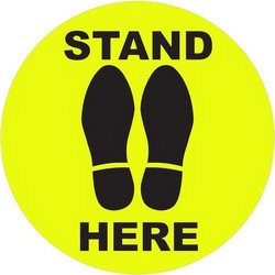 Αυτοκόλλητο δαπέδου "STAND HERE" (30εκ. διάμετρος)