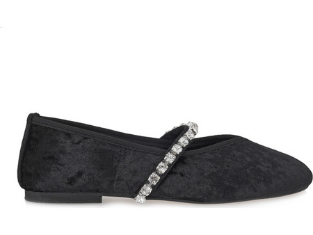 MOI ATHENS MARY JANE T128B5101016 - ΜΑΥΡΟ ΒΕΛΟΥΔΟ MO25-1013-BLACK VELVET
