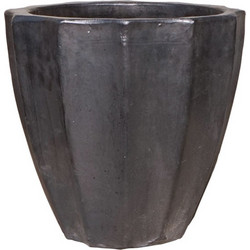 MarHome Πιθάρι Κασπώ Πολύγωνο Μαύρο Ματ Φ49x47cm