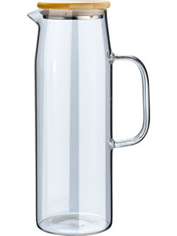 Κανάτα Bamboo Essentials Γυάλινη 1500Ml Με Καπάκι Estia