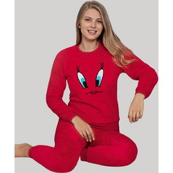 Πιτζάμα Γυναικεία Fleece W8170 - ΚΟΚΚΙΝΟ