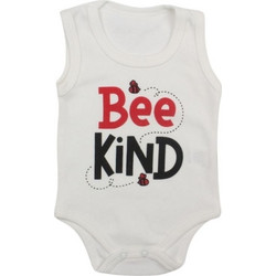 Κορμάκι Βρεφικό Αμάνικο Bee Kind D9014 - ΛΕΥΚΟ