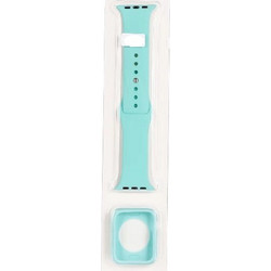 Applewatch Silicone Strap Και Silicone Dial Case 40mm - Τιρκουάζ