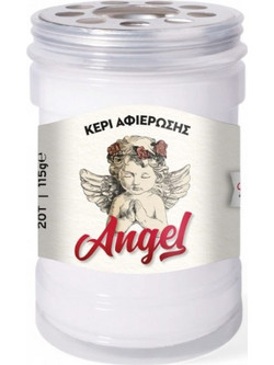 Κερί Αφιέρωσης 20Τ Angel - Λευκό (2 ημερών) - 6 x 9 εκ