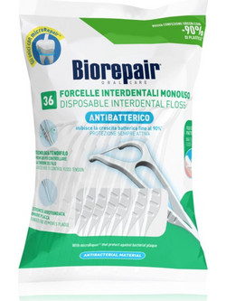 Biorepair Κερωμένο Οδοντικό Νήμα με Λαβή 36τμχ
