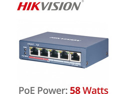 Hikvision DS-3E0105P-E Unmanaged L2 Switch με 4 Θύρες Ethernet 100Mbps