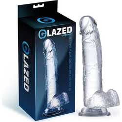 LateToBed Glazed Realistic Crystal Material Ρεαλιστικό Dildo με Βεντούζα & Όρχεις 18cm Clear