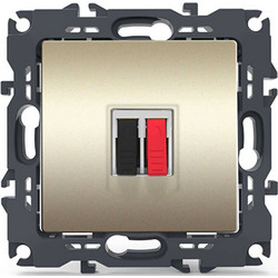 Πρίζα Ηχείων Μονή Χωνευτή Prime 1000113504 36-230VAC Champagne Aca