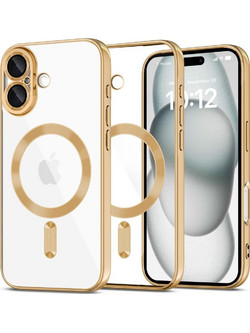 Θήκη Apple iPhone 16 - Tech-Protect MagFlex Διάφανη Σιλικόνης με MagSafe - Shiny Gold (5906302311385)