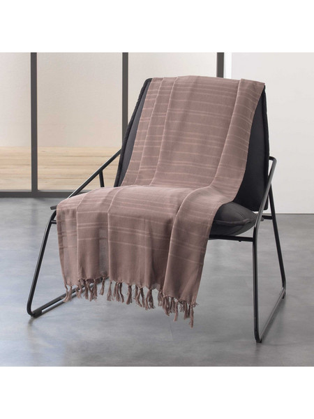 Ριχτάρι με κρόσια Σχ.Lilia Taupe 180X220cm 100%cotton