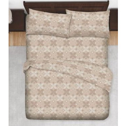 Flamingo Σεντόνι Υπέρδιπλο Βαμβακερό 230x260 Geo Beige