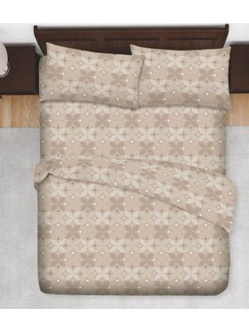 Flamingo Σεντόνι Υπέρδιπλο Βαμβακερό 230x260 Geo Beige