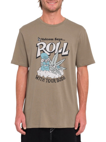 VOLCOM M BUDZ SST T-SHIRT - A5032406-TEK BROWN