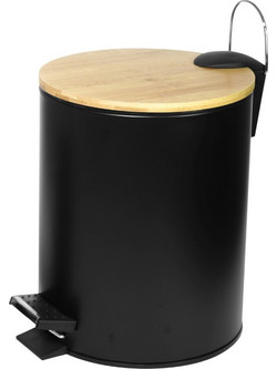 Karag 1556 Bamboo Χαρτοδοχείο Απορριμμάτων 5lt Μαύρο Ματ