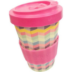 Well Ποτήρι Bamboo με Καπάκι Zig Zag 400ml