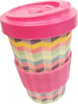 Well Ποτήρι Bamboo με Καπάκι Zig Zag 400ml