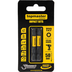 Μύτες κατσαβιδιού Impact Torx με Μέγεθος TX27 50mm7 2τεμ. 338739 TOP MASTER