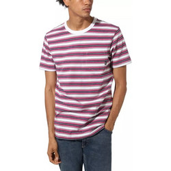 VANS KNOLLWOOD STRIPE T-SHIRT WHITE FUCHSIA PURPLE