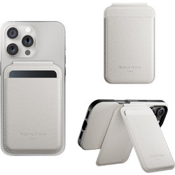 NATIVE UNION Active Δερμάτινο universal MagSafe Μαγνητικό Πορτοφόλι 4X πιστωτικών καρτω΄ν με Βάση στήριξης - ΜΠΕΖ - NU-ACT-SAN-WAL