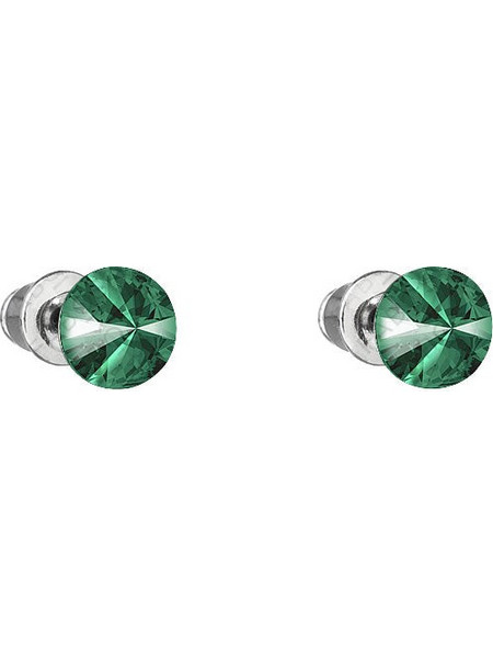 Σκουλαρίκια καρφωτά με κρύσταλλο swarovski 0.6cm χρώμα σμαράγδι (F1099)