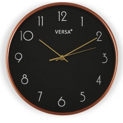 Ρολόι Τοίχου Versa Μαύρο Πλαστική ύλη 4 x 30 x 30 cm