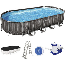 Bestway Power Steel 5611Τ Πισίνα Πλαστική με Μεταλλικό Σκελετό 732x366x122cm