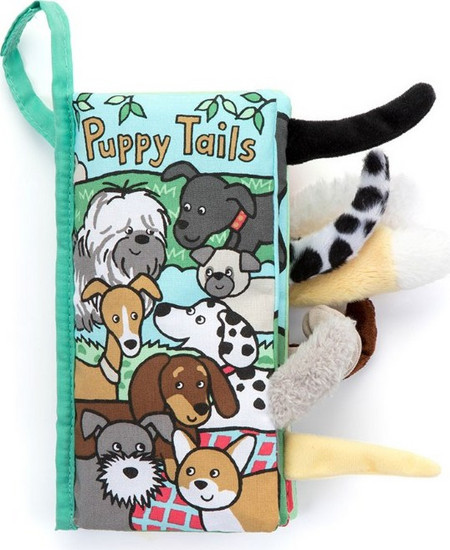 Jellycat Puppy Tails Activity Book 22cm x 13cm x 5cm (Μαλακό βιβλίο)
