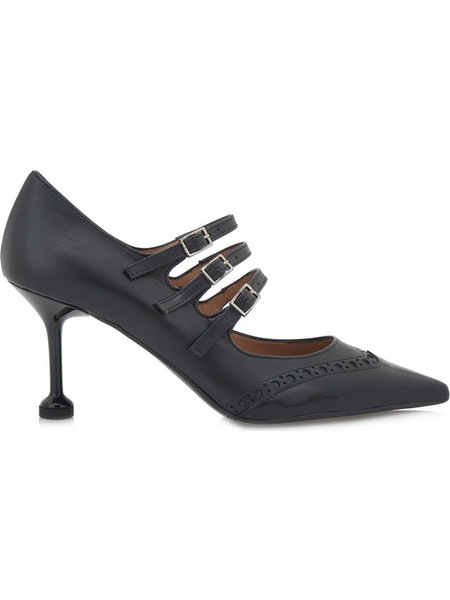 MARTINA T Mary Jane Γόβες Δερμάτινες Μαύρες U194B6044002 M1604-Abbrasivato Nero+Nappa Nero