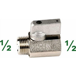 BUGATTI Διακοπτάκι Mini Σφαιρικό 1/2" Ορειχάλκινο Χρωμέ (02049)