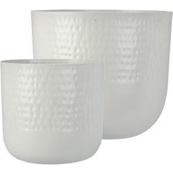 Zaros Σετ Κασπώ Σφυρήλατα Μεταλλικά Λευκά 17.5x22cm 2τμχ HE487