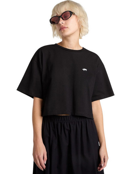 VANS W W SALTON RELAX CROP SS BLACK T-SHIRT - VN000P5QBLK1 BLACK