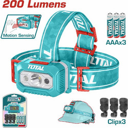 Total THL013AAA6 Επαναφορτιζόμενος Φακός Κεφαλής Εργασίας Led Αδιάβροχος IPX8 200lm
