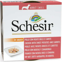 Schesir Adult Small Chicken with Sweet Potatos & Carrots in Sauce 85gr