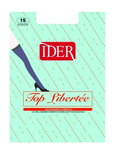 IDER Καλτσοδέτα 15 Den Top Libertee stretch, Χρώμα Off Black